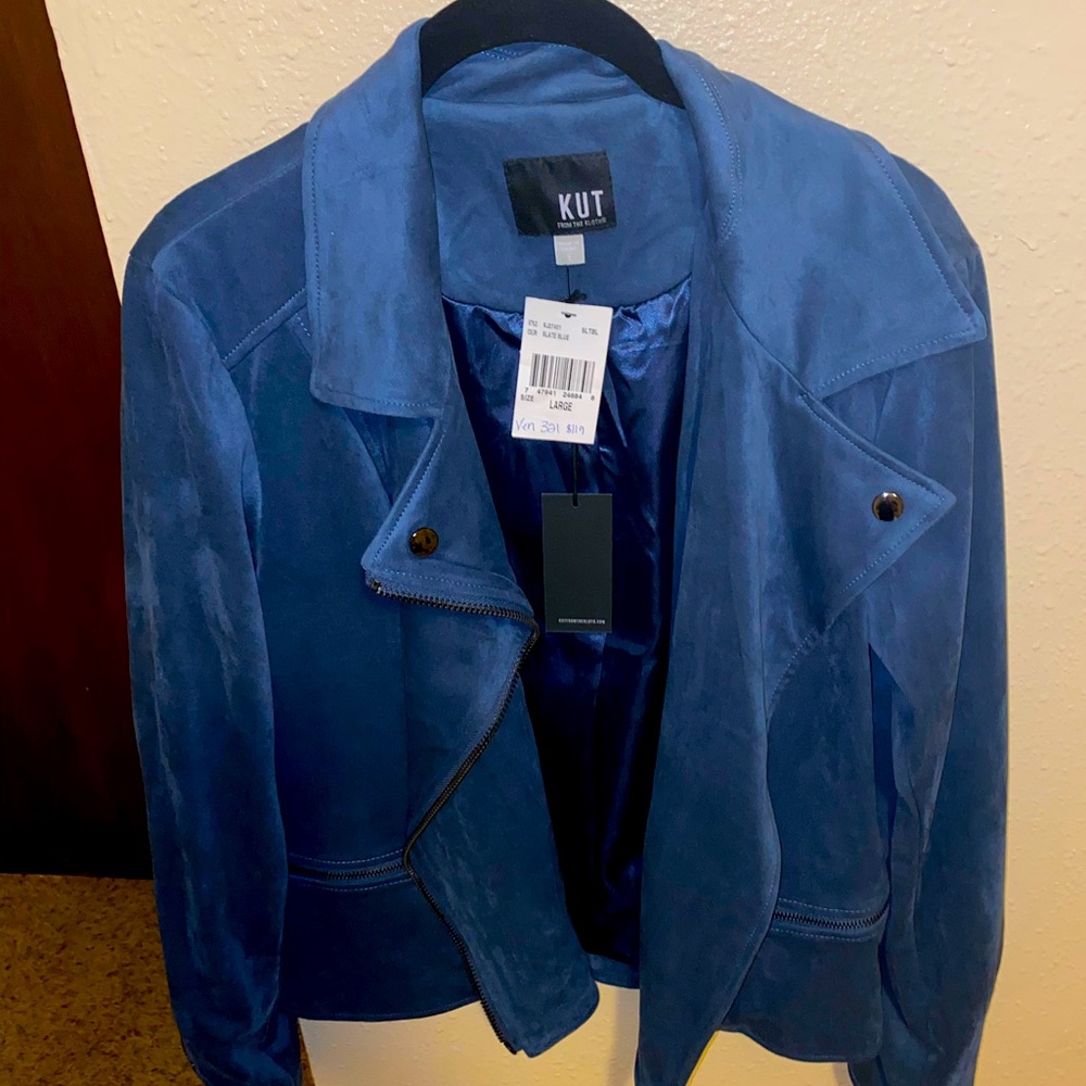 Kut From the Kloth blue suede jacket